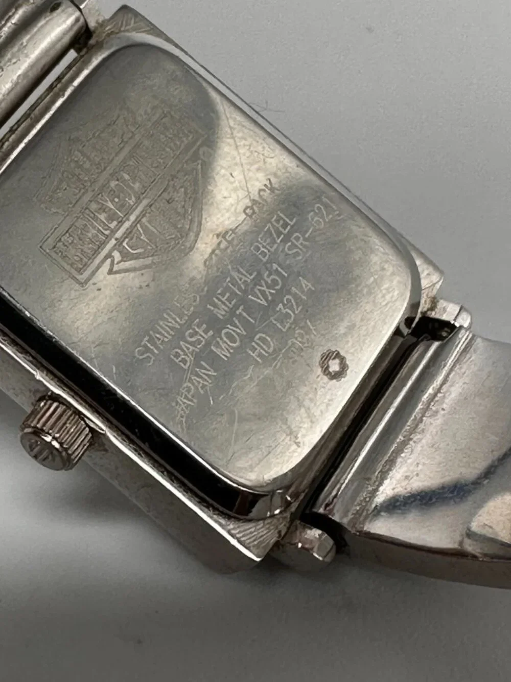 Harley-Davidson Women Watch Silver Tone 19MM Square Dial New Battery 6.5